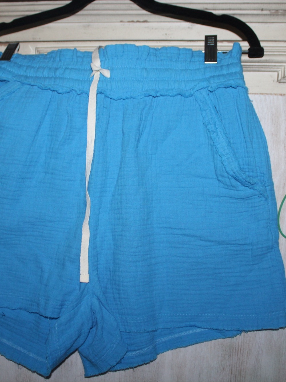Zenana Outfitters Lightweight Blue Drawstring Athletic Shorts NWOT